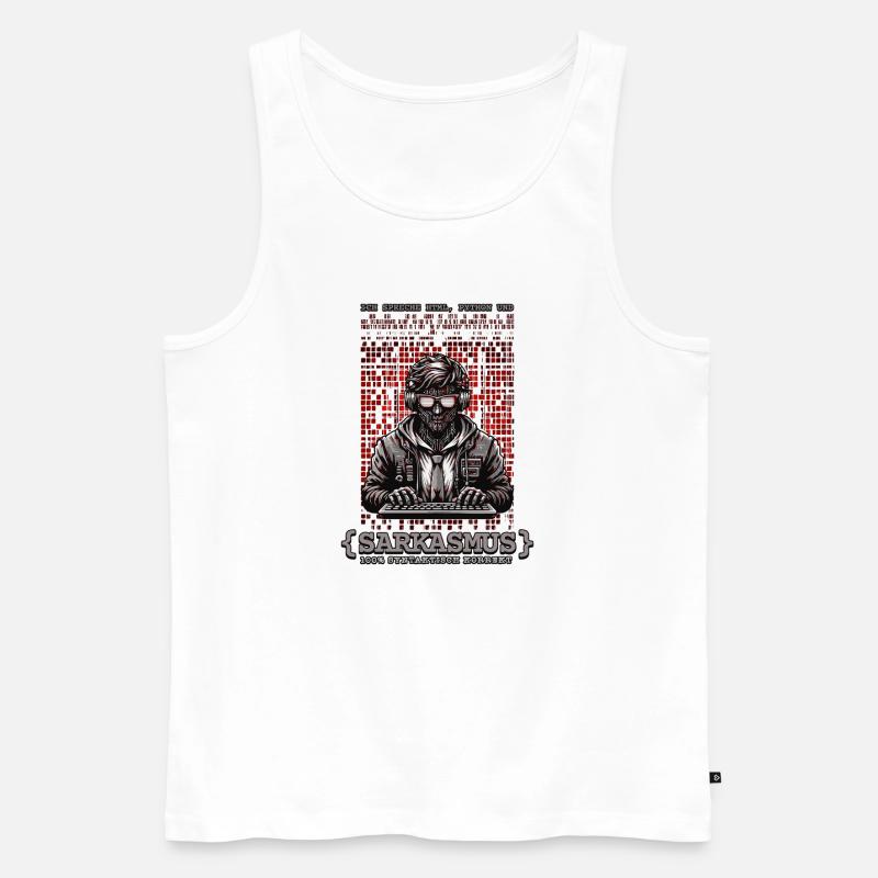 Je parle HTML, Python et sarcasme - Débardeur bio Premium Homme - blanc