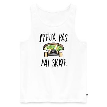 J'peux pas j'suis en skate - Débardeur bio Premium Homme - blanc - Devant - Michal (187cm)