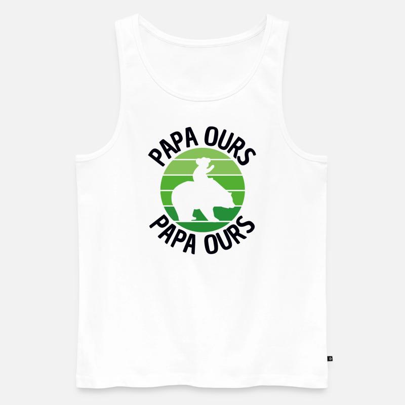 Papa ours - Männer Premium Bio Tank Top - Weiß