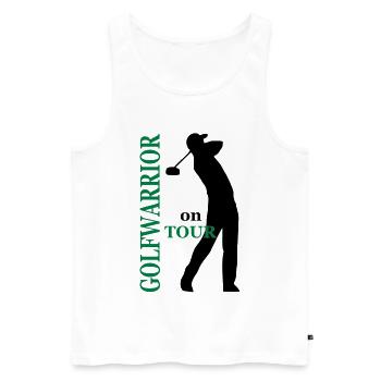 golf - Männer Premium Bio Tank Top - Weiß - Vorne - AI Model Male 178 light (178cm)