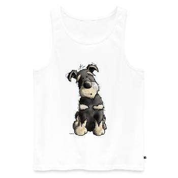 Drolliger Schnauzer - Männer Premium Bio Tank Top - Weiß - Vorne - AI Model Male 178 light (178cm)