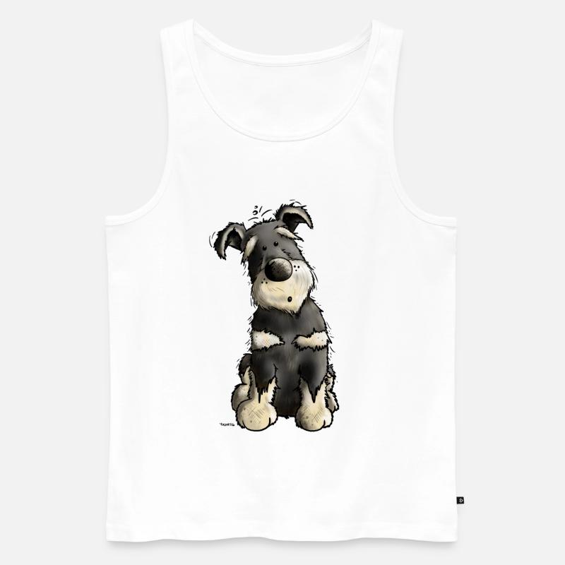 Drolliger Schnauzer - Männer Premium Bio Tank Top - Weiß