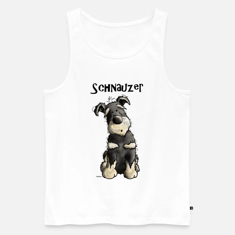 Witziger Schnauzer - Männer Premium Bio Tank Top - Weiß