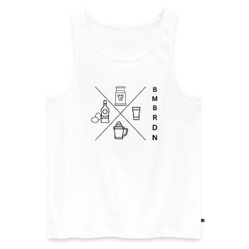 Bombardino - Männer Premium Bio Tank Top - Weiß - Vorne - Michal (187cm)