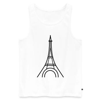 Paris - Débardeur bio Premium Homme - blanc - Devant - AI Model Male 178 light (178cm)