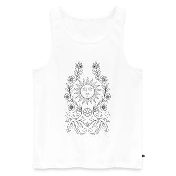 Mittsommer Ausmalbild - DIY Sonne für Litha - Männer Premium Bio Tank Top - Weiß - Vorne - AI Model Male 178 light (178cm)