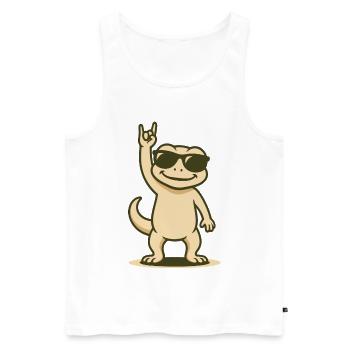 Bébé Gecko à bascule - Débardeur bio Premium Homme - blanc - Devant - Michal (187cm)