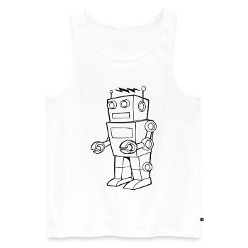 Robot Vintage Croquis Design - Débardeur bio Premium Homme - blanc - Devant - Michal (187cm)