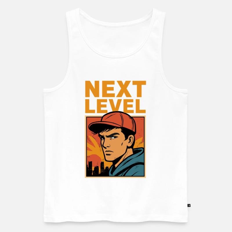 Next Level Retro Helden - Männer Premium Bio Tank Top - Weiß