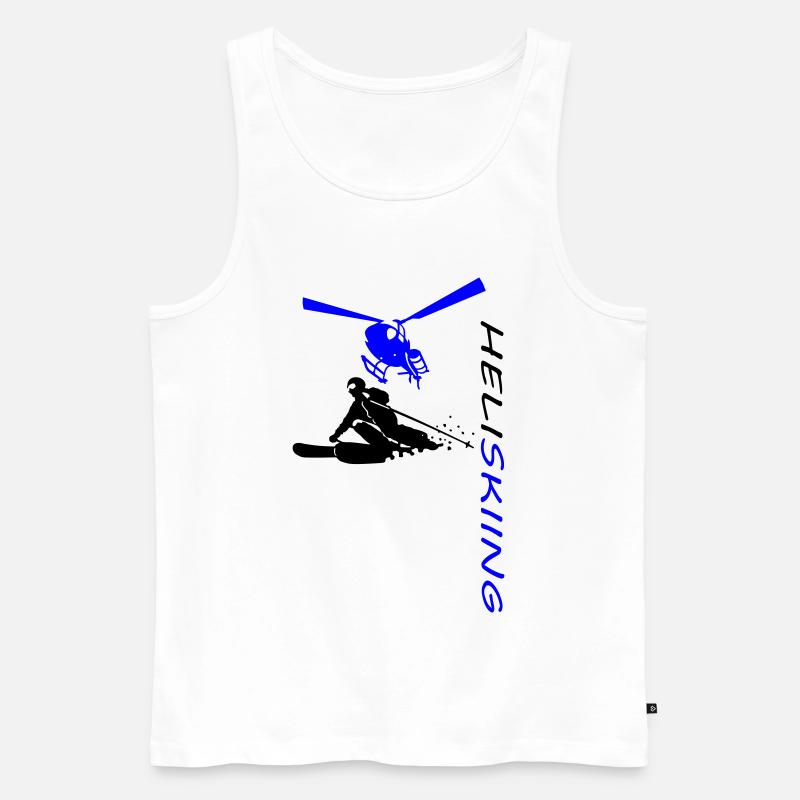 Heliskiing - Männer Premium Bio Tank Top - Weiß