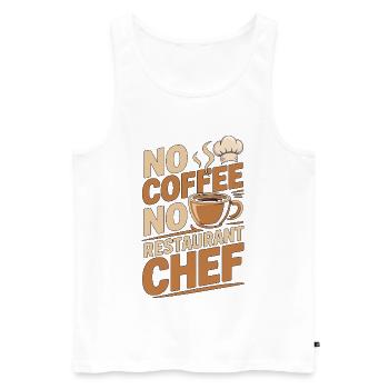 Chef de restaurant Sans café Chef de cuisine Amoureux du café - Débardeur bio Premium Homme - blanc - Devant - Michal (187cm)