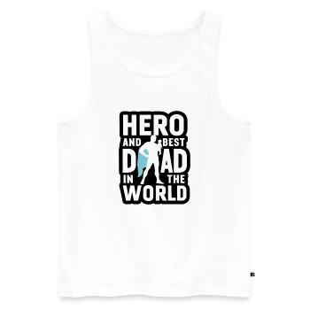 Held und bester Dad Papa in der Welt Vatertag - Männer Premium Bio Tank Top - Weiß - Vorne - Michal (187cm)