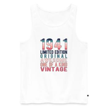 Edition limitée depuis 1941 Anniversaire Millésime 1941 - Débardeur bio Premium Homme - blanc - Devant - Michal (187cm)
