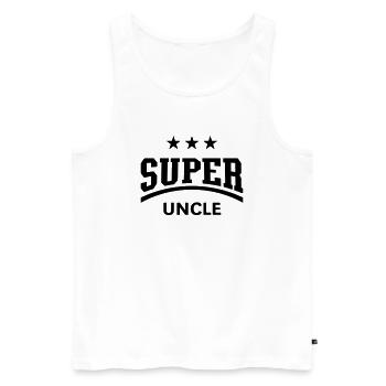 Super Uncle - Men's Premium Organic Tank Top - white - Front - Michal (187cm)