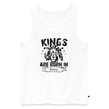 April Geburtstag Geschenk Könige geboren Geburt - Männer Premium Bio Tank Top - Weiß - Vorne - Michal (187cm)