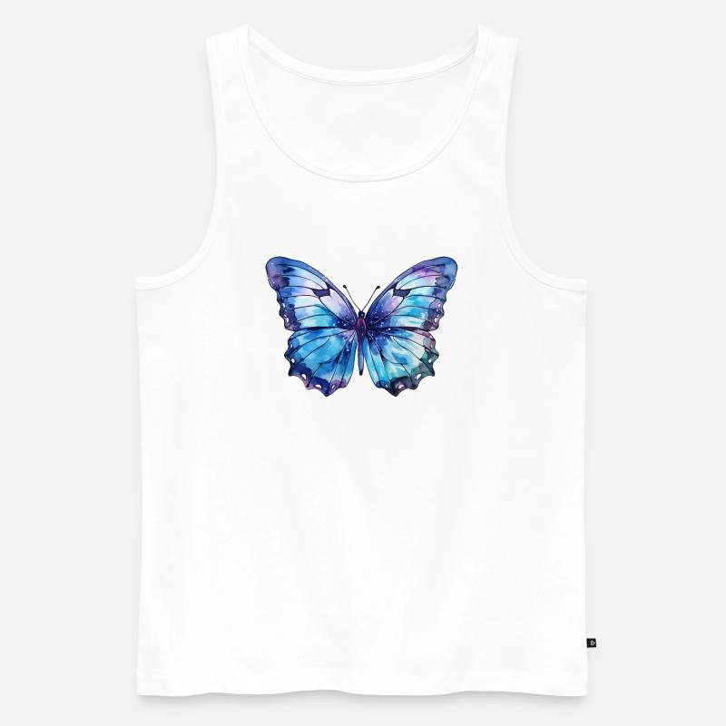 Blauer Schmetterling - Männer Premium Bio Tank Top - Weiß