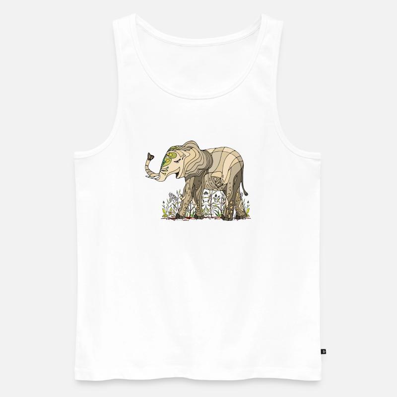Elefant - Männer Premium Bio Tank Top - Weiß