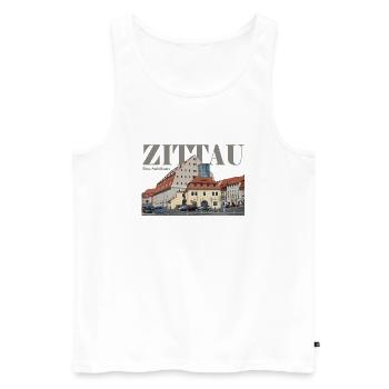 Salzhaus in Zittau - Männer Premium Bio Tank Top - Weiß - Vorne - AI Model Male 178 light (178cm)