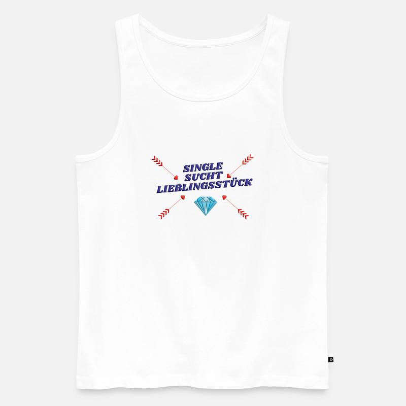 Single sucht Lieblingsstueck - Männer Premium Bio Tank Top - Weiß