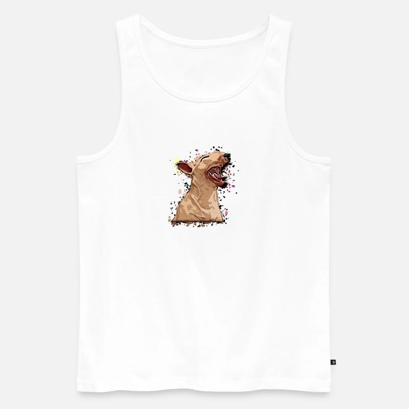 Miniatur Bullterrier Comic 5 - Männer Premium Bio Tank Top - Weiß