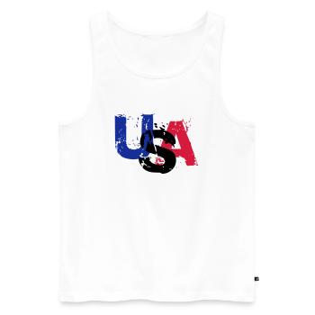 USA - Débardeur bio Premium Homme - blanc - Devant - Michal (187cm)