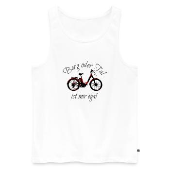 E Bike lustiger Spruch Shirt Geschenk - Männer Premium Bio Tank Top - Weiß - Vorne - Michal (187cm)