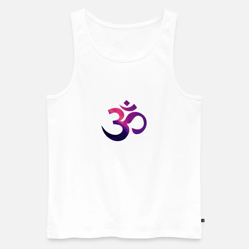 Om - Psy Pink - Männer Premium Bio Tank Top - Weiß