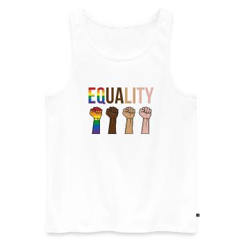 Equality - Männer Premium Bio Tank Top - Weiß - Vorne - AI Model Male 178 light (178cm)