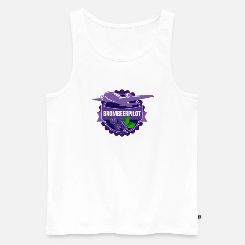 Brombeerpilot - Männer Premium Bio Tank Top - Weiß