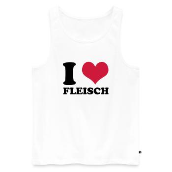 i love fleisch - Männer Premium Bio Tank Top - Weiß - Vorne - AI Model Male 178 light (178cm)