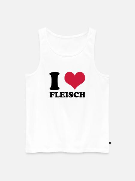 i love fleisch - Männer Premium Bio Tank Top - Weiß