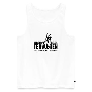 Belgian shepherd tervueren i like my dog T-Shirt - Men's Premium Organic Tank Top - white - Front - Michal (187cm)