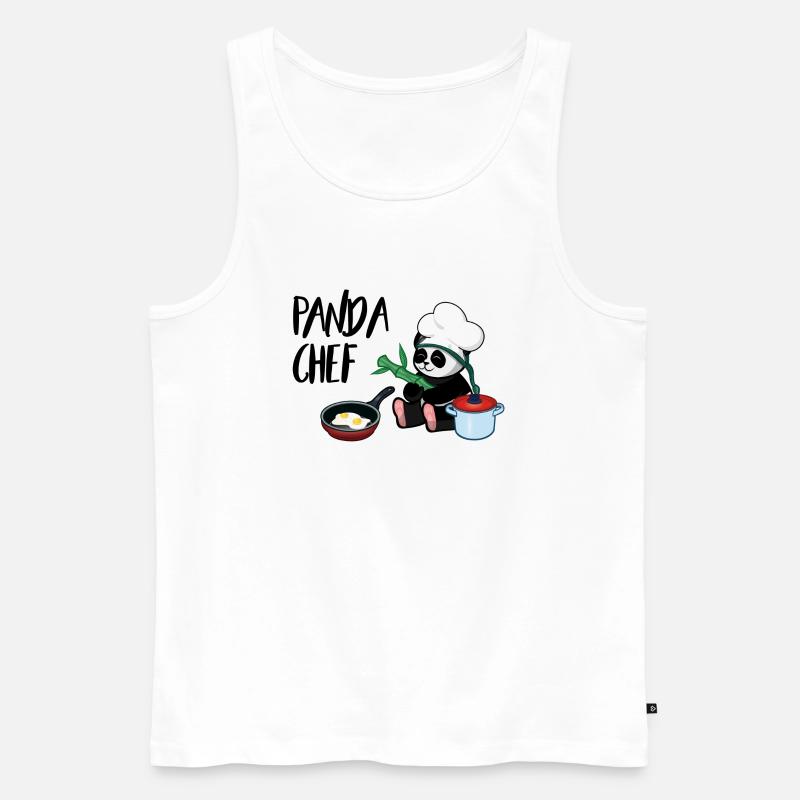 Panda koch - Männer Premium Bio Tank Top - Weiß