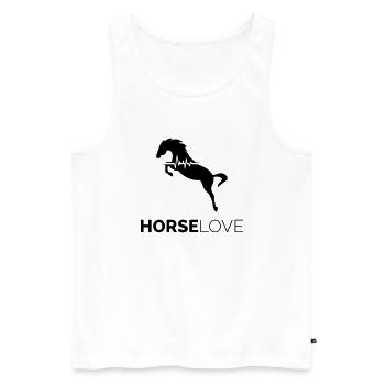 Cadeau d'amour de cheval de battement de coeur d'équitation - Débardeur bio Premium Homme - blanc - Devant - Michal (187cm)
