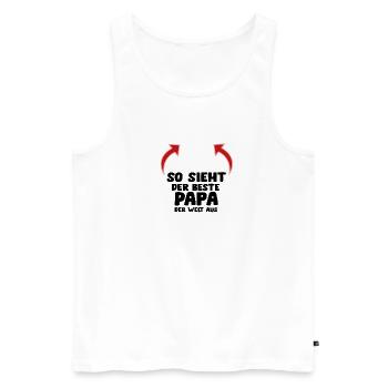 Bester Papa - Männer Premium Bio Tank Top - Weiß - Vorne - Michal (187cm)