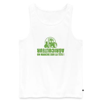 Landwirt - Landwirt - Traktor - Männer Premium Bio Tank Top - Weiß - Vorne - Michal (187cm)