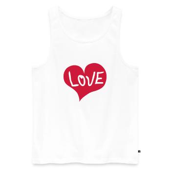 love - Männer Premium Bio Tank Top - Weiß - Vorne - Michal (187cm)