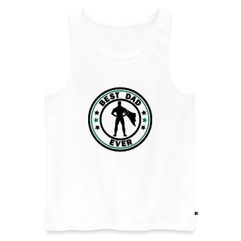 best dad ever superdad - Männer Premium Bio Tank Top - Weiß - Vorne - Michal (187cm)
