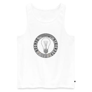 Doktor der Elektrik - Männer Premium Bio Tank Top - Weiß - Vorne - Michal (187cm)