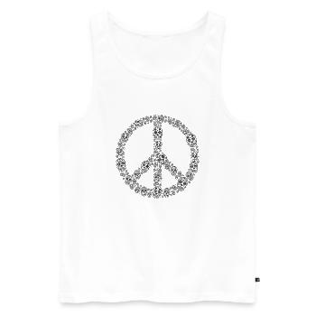 Skull Peace - Männer Premium Bio Tank Top - Weiß - Vorne - Michal (187cm)