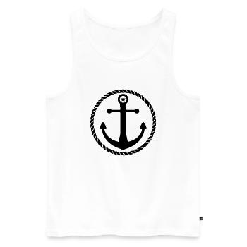 anchor_star - Men's Premium Organic Tank Top - white - Front - Michal (187cm)
