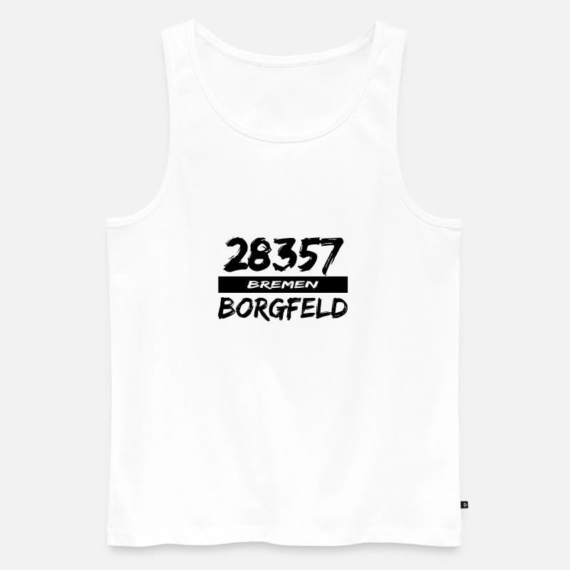 28357 Borgfeld - Männer Premium Bio Tank Top - Weiß