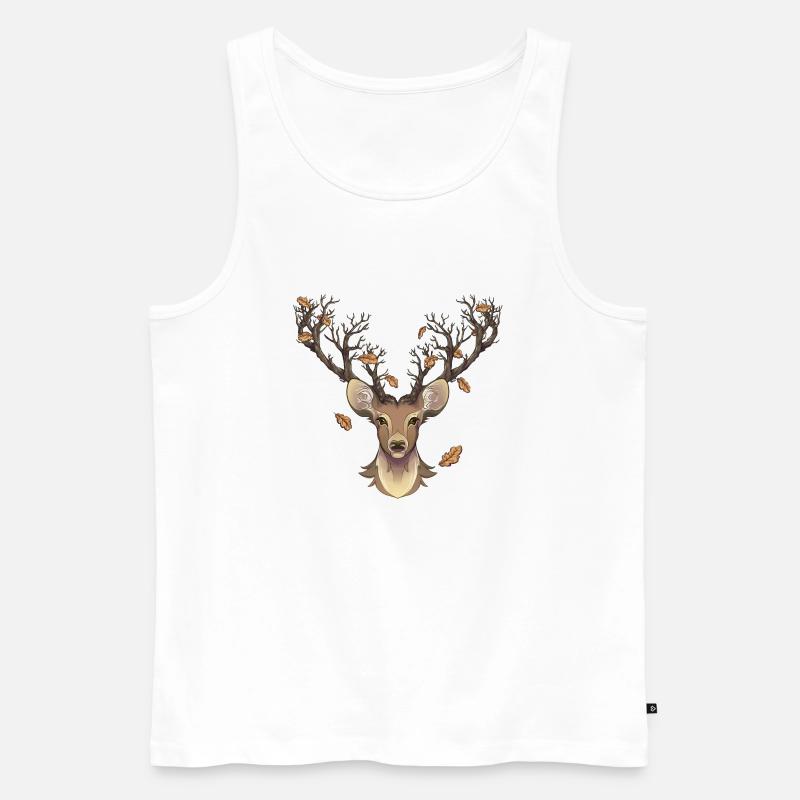 Hirsch im Herbst - Männer Premium Bio Tank Top - Weiß