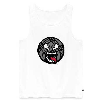 Petanque cartoon face tongue mouth of - Men's Premium Organic Tank Top - white - Front - Michal (187cm)