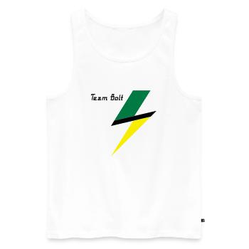 team Bolt - Men's Premium Organic Tank Top - white - Front - AI Model Male 178 light (178cm)