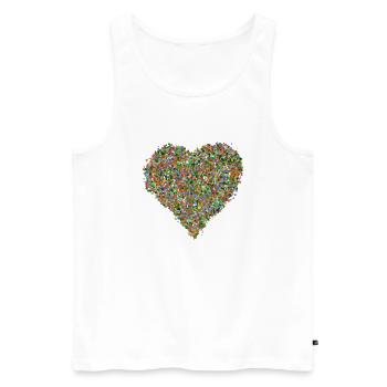 Konfetti-Herz - Männer Premium Bio Tank Top - Weiß - Vorne - Michal (187cm)