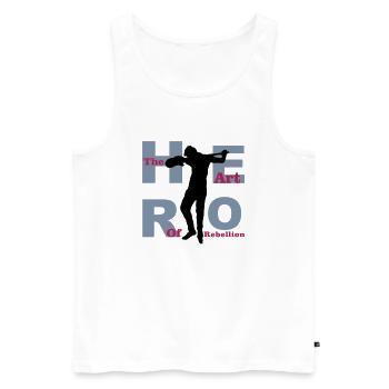 hero guitar - Männer Premium Bio Tank Top - Weiß - Vorne - AI Model Male 178 light (178cm)