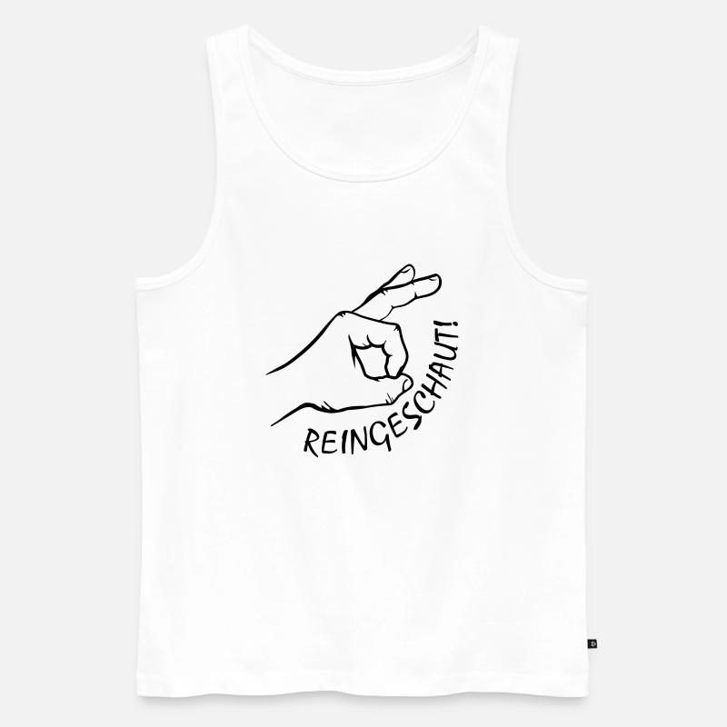 Reingeschaut - Männer Premium Bio Tank Top - Weiß