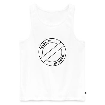 made in - Men's Premium Organic Tank Top - white - Front - AI Model Male 178 light (178cm)