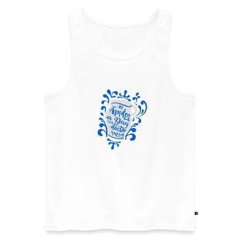 Äppler Bembel Apfelwein Spruch hessisch Geschenk - Männer Premium Bio Tank Top - Weiß - Vorne - Michal (187cm)